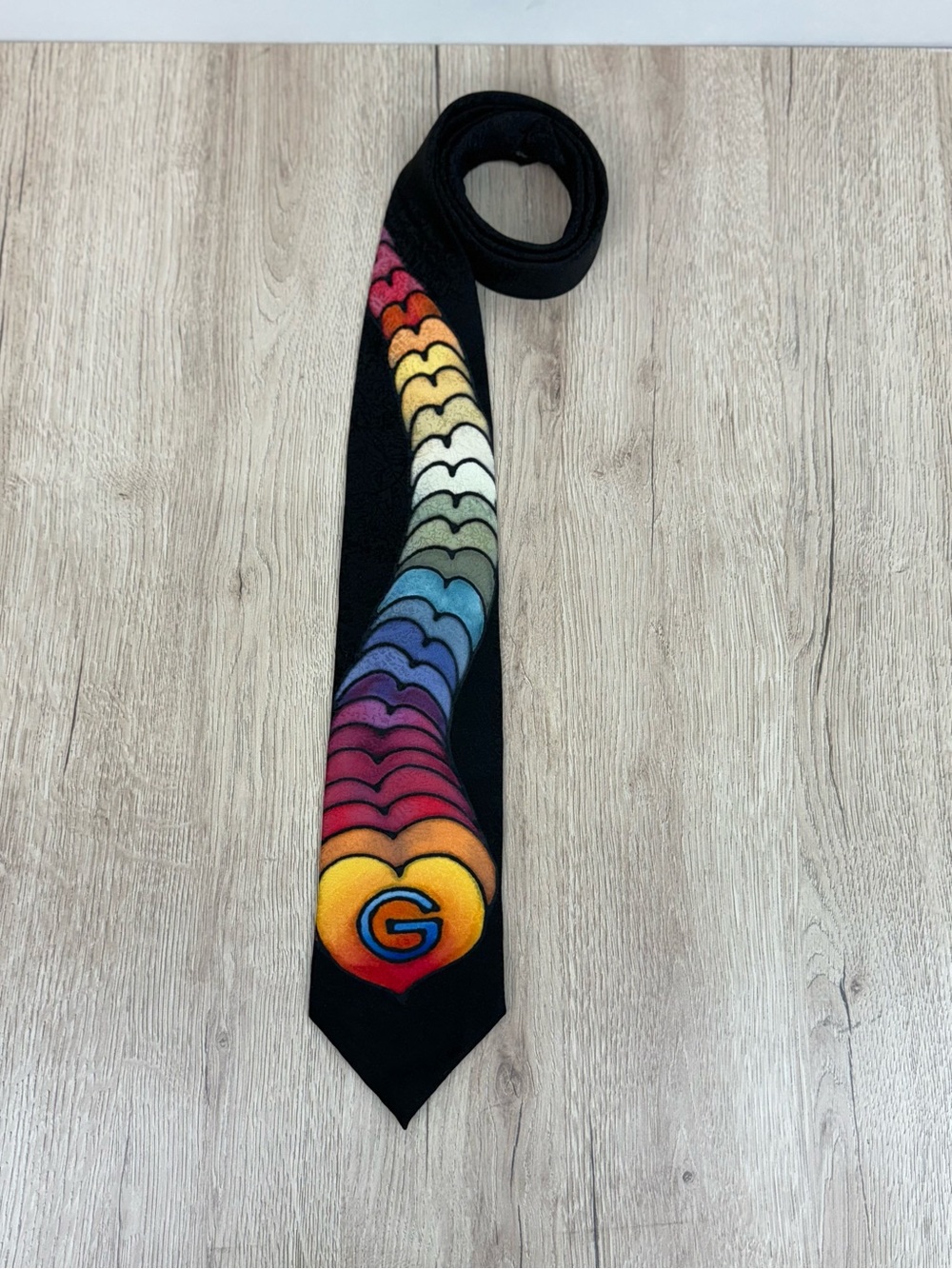 Vintage Collectible Joe Sherman Chicago Neck Tie Hand-Painted Silk Bold Art